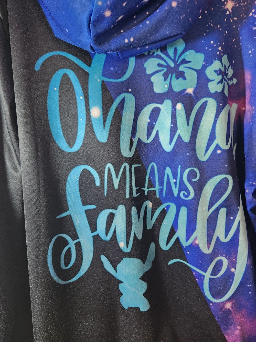Blue & Black 'Ohana' Stitch Galaxy Hoodie Dream Catcher Disney Sweatshirt Family - Picture 7 of 8
